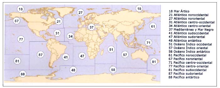 Zonas Pesca FAO